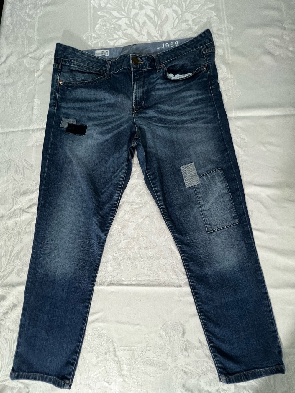 GAP Women's 34/18 1969 Patchwork Always Skinny Jeans Mid-rise